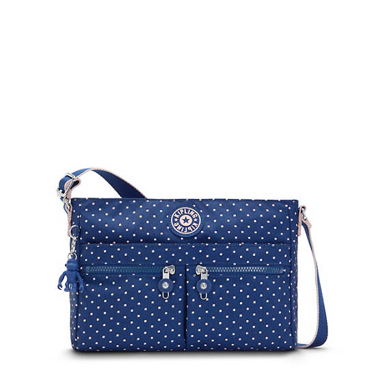 Kipling New Angie Printed Crossbody Bags Soft Dot Blue | CA 1200ZU